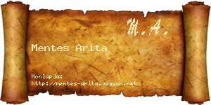 Mentes Arita névjegykártya